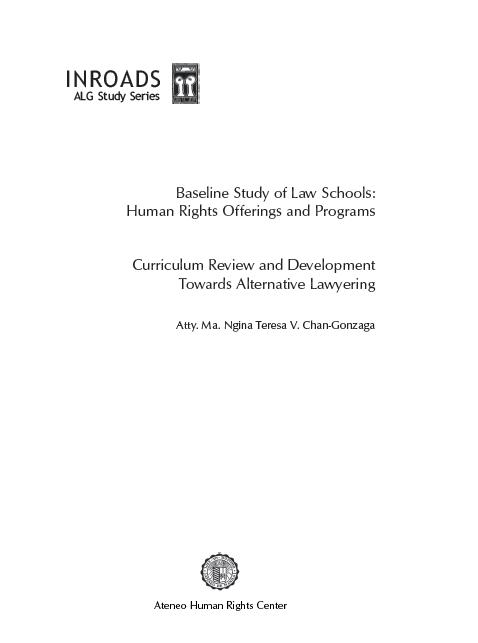 Baseline Study of Law Schools: Human Rights Offerings and Programs Baseline Study of Law Schools: Human Rights Offerings and Programs